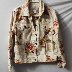 Susan Bristol Cream Floral Jean Jacket